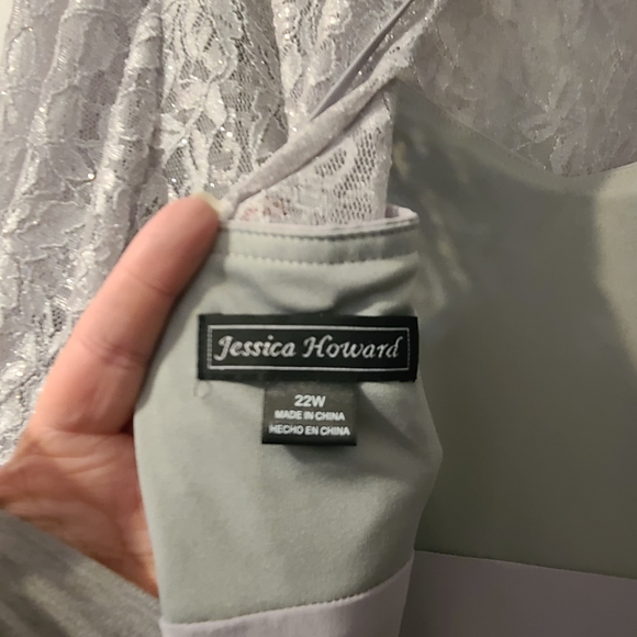 Formal Dress Jessica Howard Formal shimmer Lace taffeta cummerbund lined 22W - Picture 12 of 12